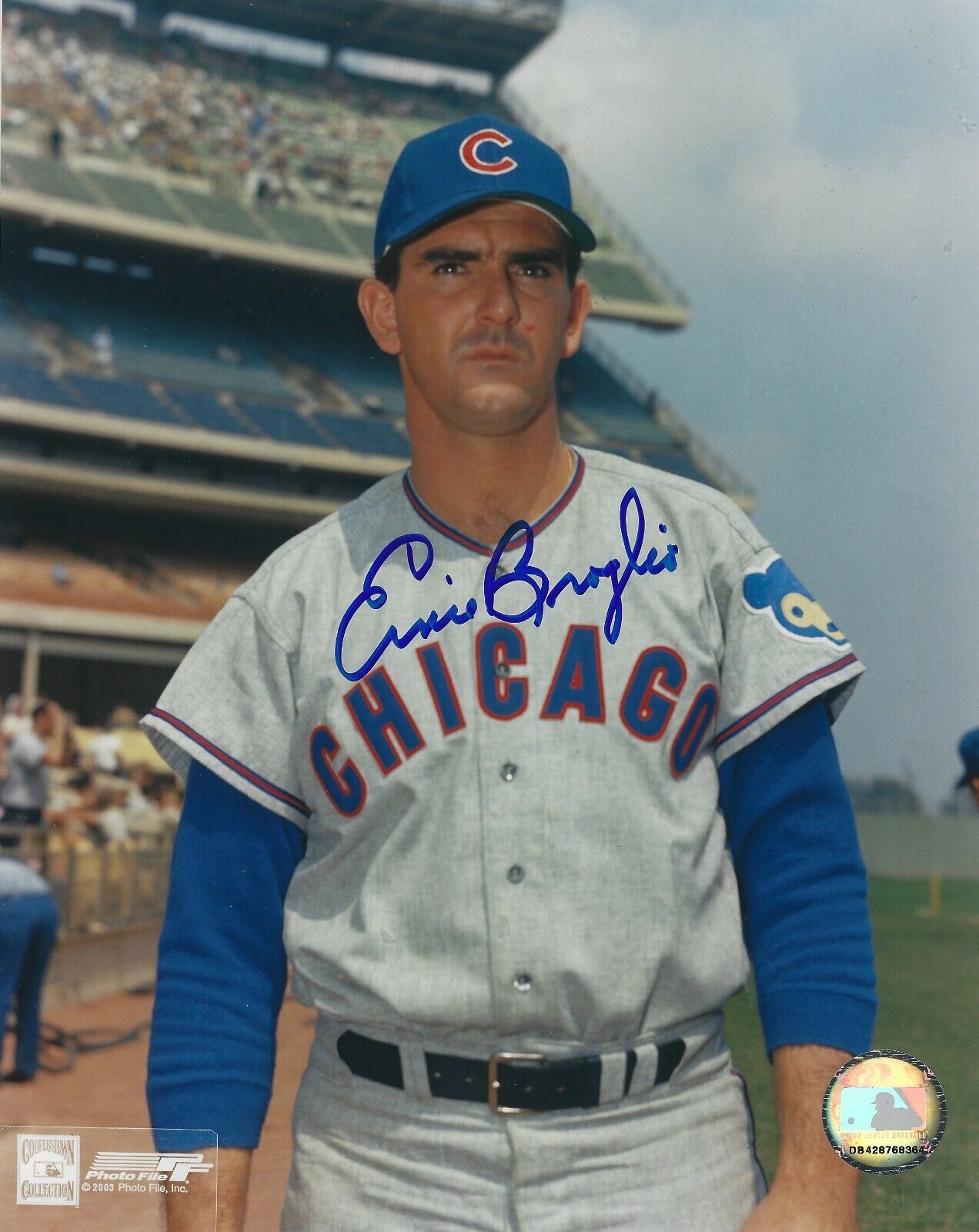 Signed 8x10 ERNIE BROGLIO Chicago Cubs Autographed Photo Poster painting w/COA