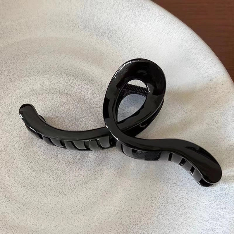 Design Geometric Lines Back Head Updo Hair Clip Large Shark Clip Female Frosted Temperament Hairpin Headdress