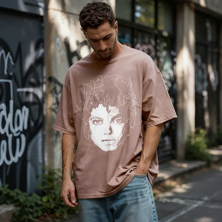 Artistic Face Collage Printed Men's T-shirt