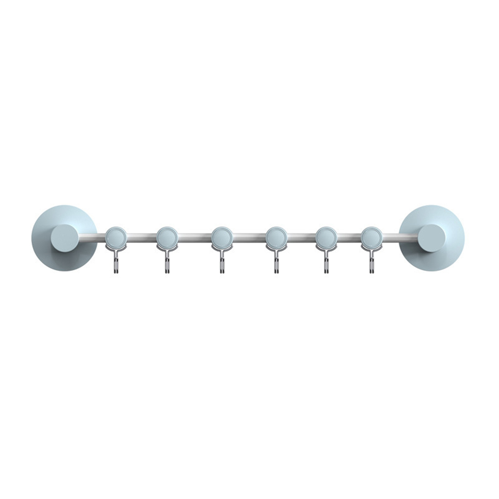 

Practical 6 Row Seamless Hooks Bathroom Strong Adhesive Wall Hanging Hanger, Sky blue, 501 Original