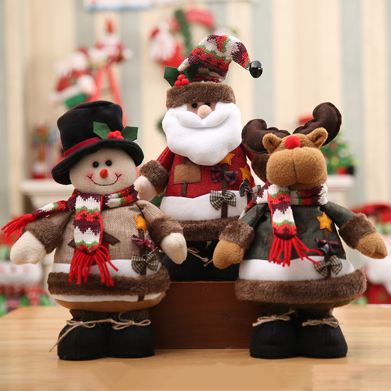 Christmas Decoration Santa Snowman Reindeer Figurines for Home 