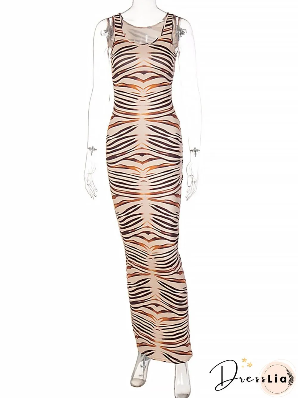 Womens Sleeveless Slim Dress New Spring And Summer Fashion Sexy U-Neck Off Shoulder Ruffle