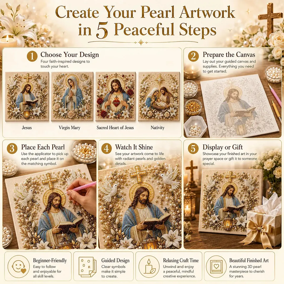 🔥 Last Day 75% OFF &ndash; ✝️ DIY Jesus Pearl Art Kit | 3D Pearl-Style Christian Artwork for Prayer Corners & Faith Gifts (📦Buy 3 Free Shipping)