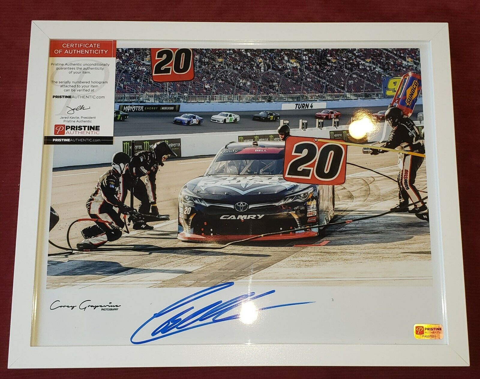 Framed Christopher Bell Signed NASCAR 11x14