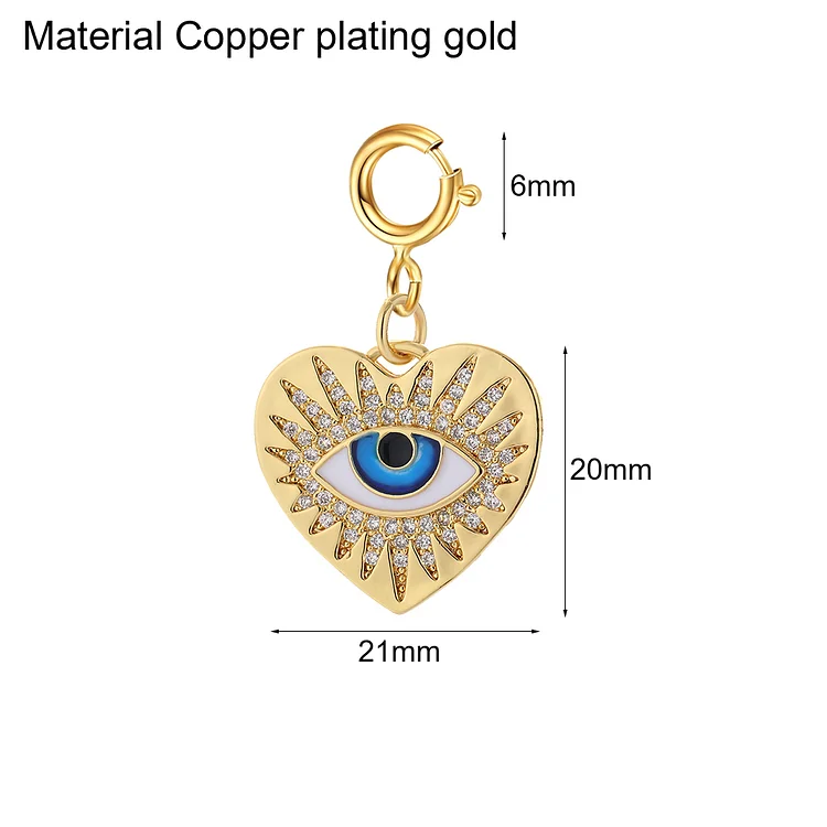 Jollyhunt Cute Heart Bee Flower Necklace for Women Evil Blue Eye Dog Pendant Simulated Pear Crystal Gold Color Collars
