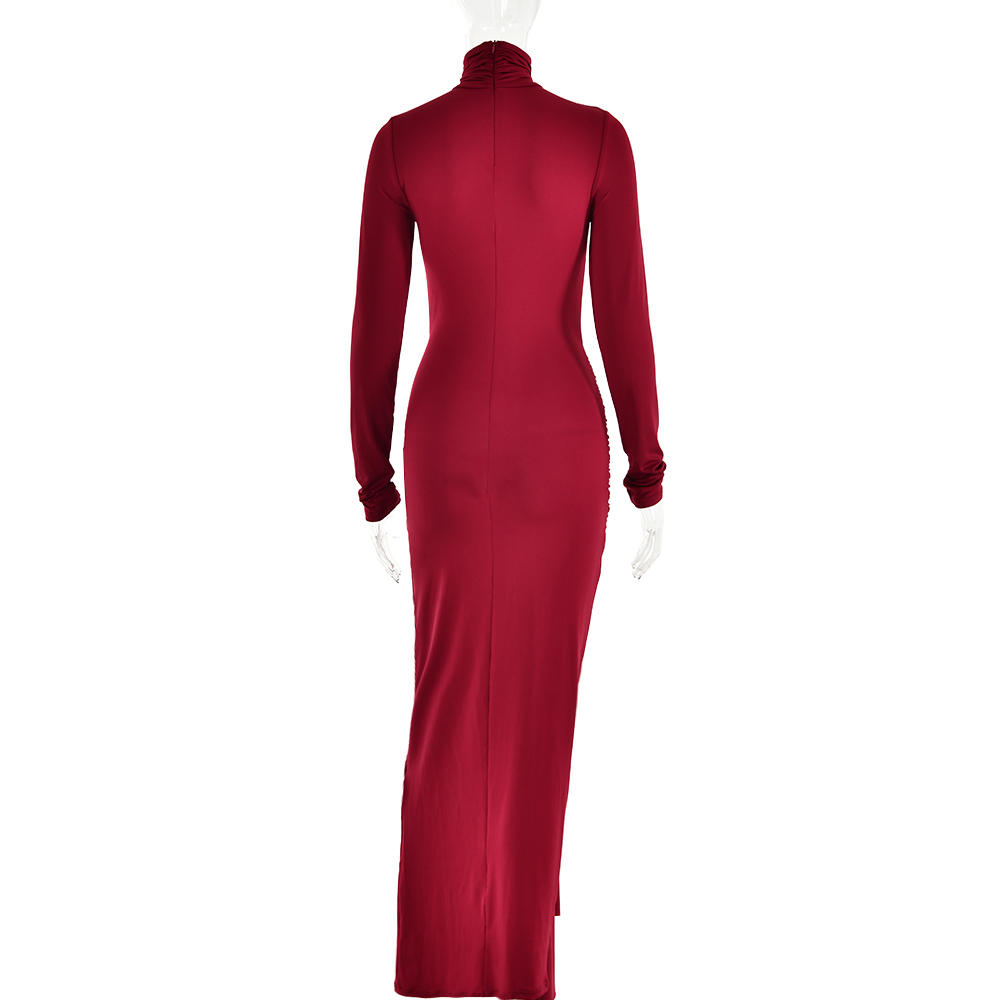 Autumn 2023 High Neck Bodycon Maxi Dress for Women | Vestes Novas