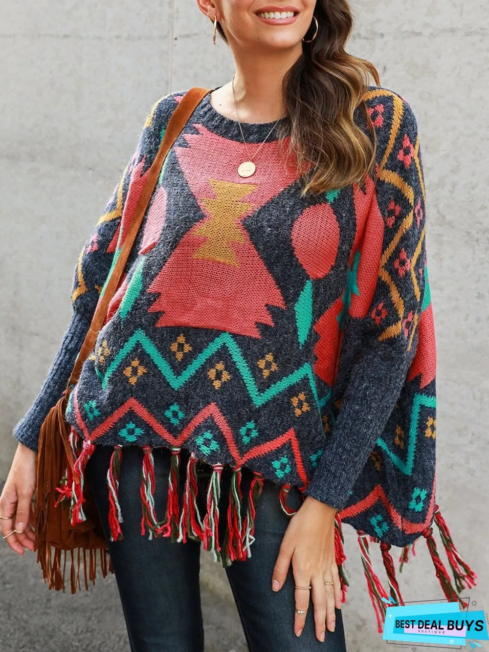Shift Long Sleeve Tribal Boho Sweater