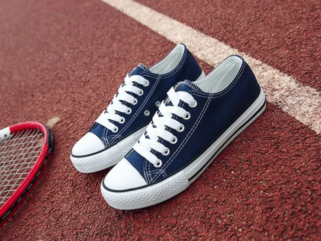 2020 Women's Vulcanize Shoes Fashion Lace-up Solid Lovers Shoes Rubber Flat Canvas Shoes For Women Casual Sneakers Female Shoes