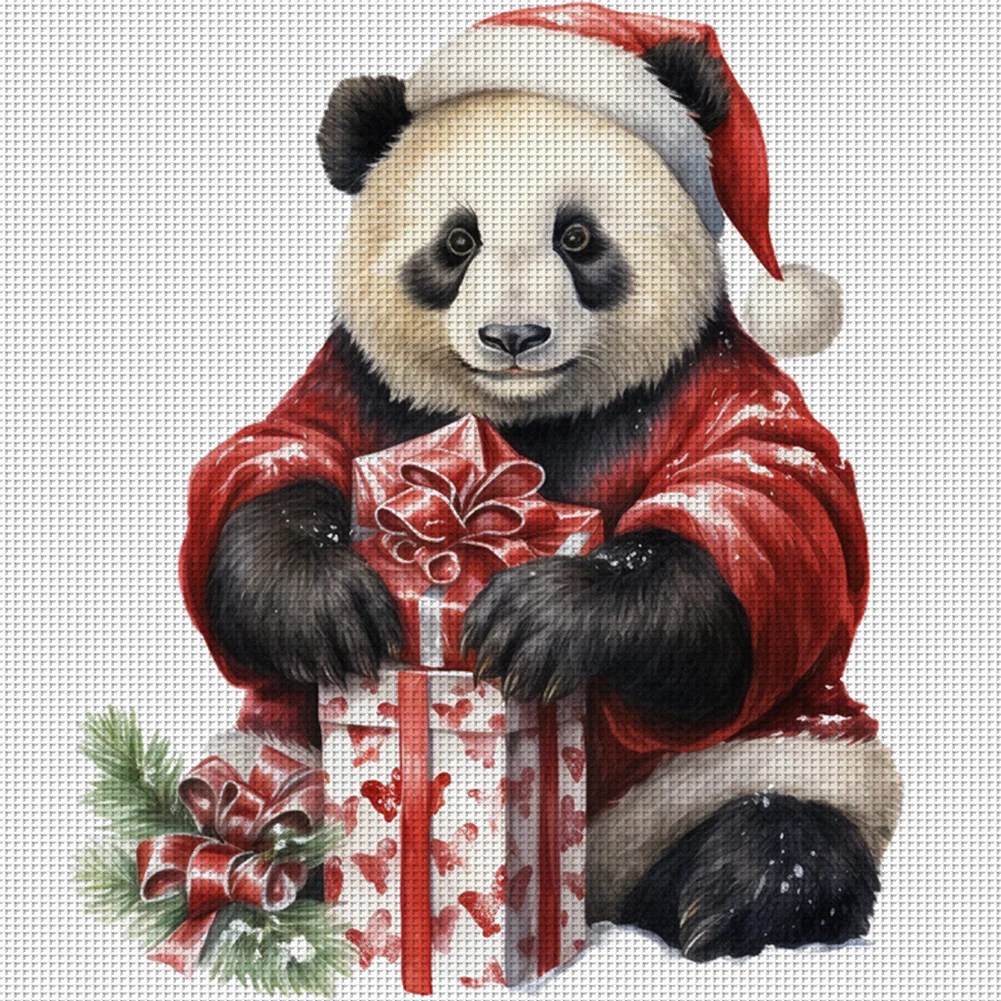 DIY Stamped Cross Stitch 11CT Full Embroidery 40*40cm - Christmas Panda