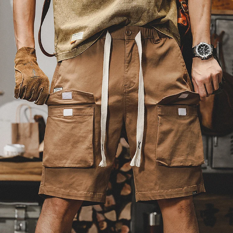 American Vintage Multi-pocket Cargo Casual Shorts