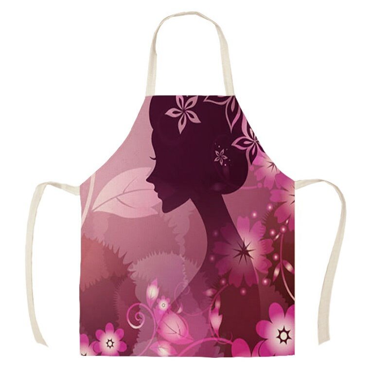 Linen Kitchen Apron - Butterfly Flower Girl letclo 