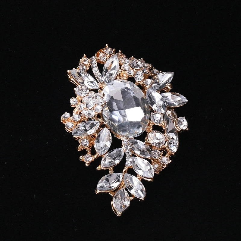 Pin Flower Alloy Inlay Glass Women’s Brooches