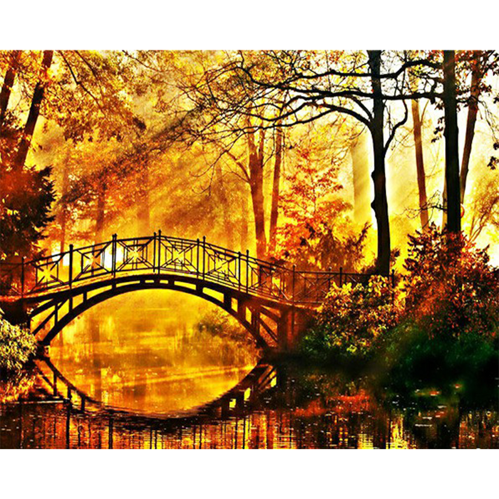 

Autumn Woods Bridge - Round Drill Diamond Painting - 50*40CM, 501 Original