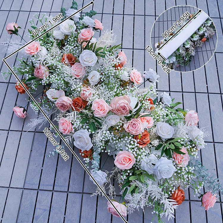 A8695 Luxury Rose Baby's breath Eucalyptus Leaves Hang Floral Arrangement