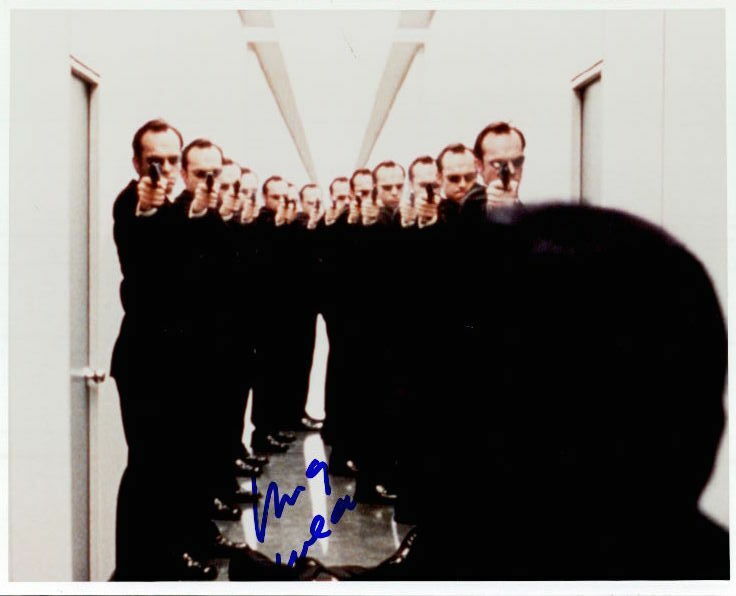 Hugo Weaving The Matrix vintage in-person signed 8x10 Photo Poster painting COA