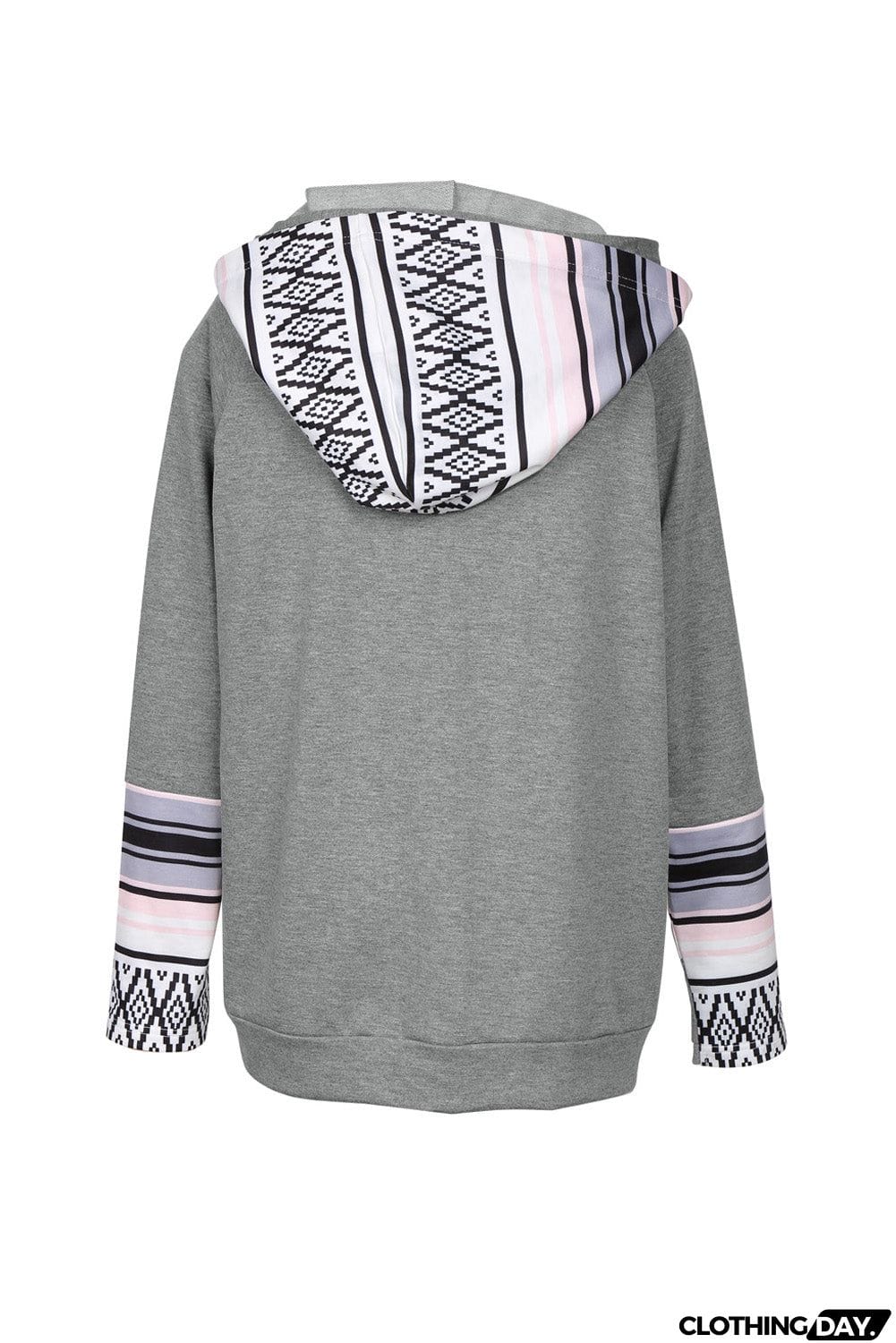 Plaid Double Hoods Thumb Hole Hoodie