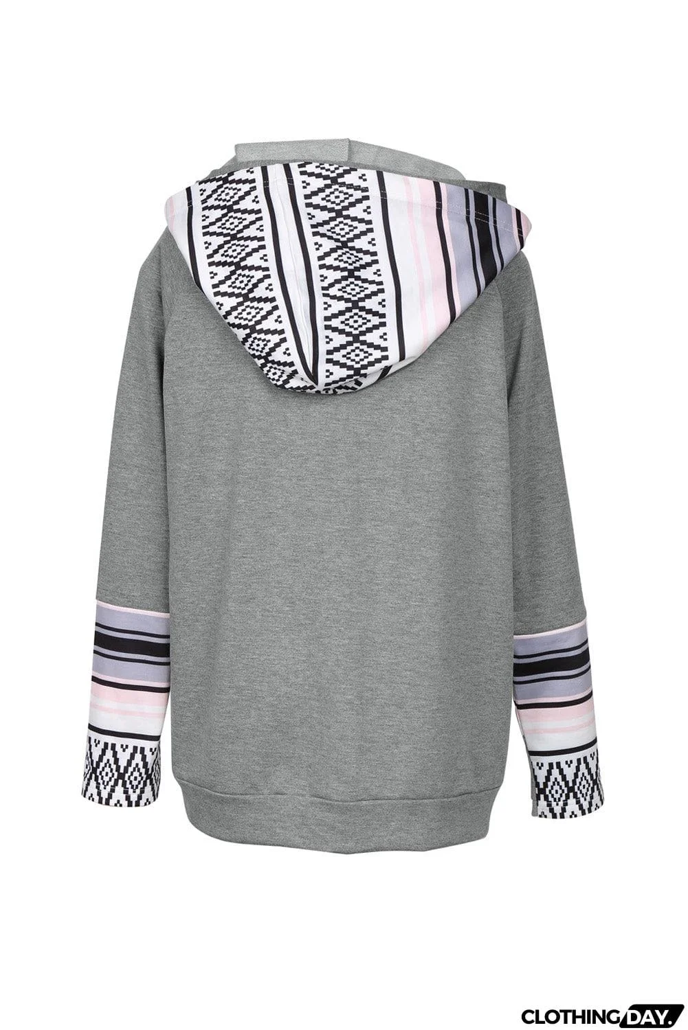 Plaid Double Hoods Thumb Hole Hoodie