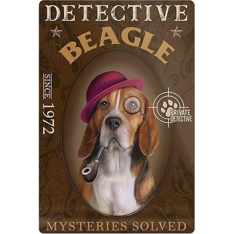 Dog - Detective Beagle Vintage Tin Signs/Wooden Signs - 7.9x11.8in & 11.8x15.7in