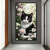 Diamond Painting - Full Round Drill - Cat and Flowers(Canvas|40*70cm)