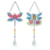 2pcs Dragonfly Diamond Painting Double-sided Crystal Window Suncatcher Craft Set Birthday Gifts Home Garden Decor Hanging Kit
