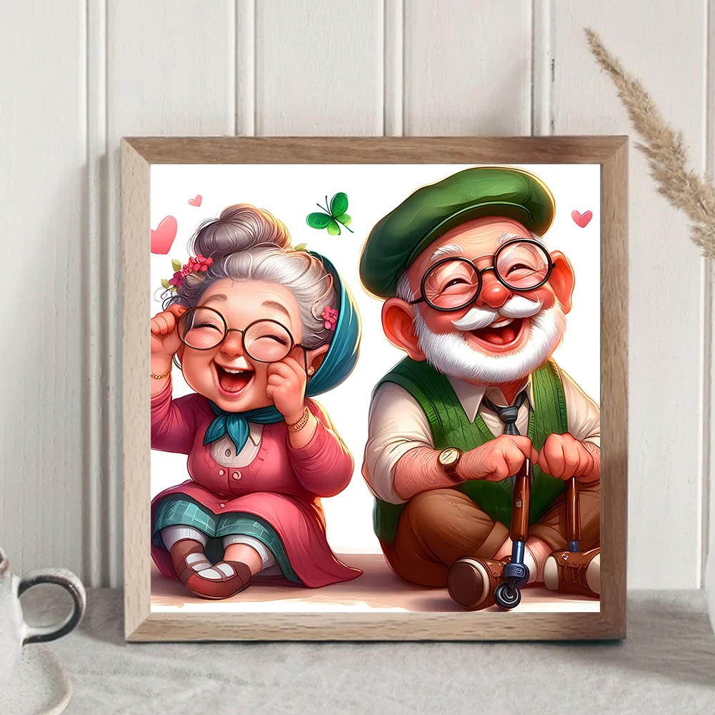 Diamond Painting - Full Round Drill - Old Couple(Canvas|30*30cm)