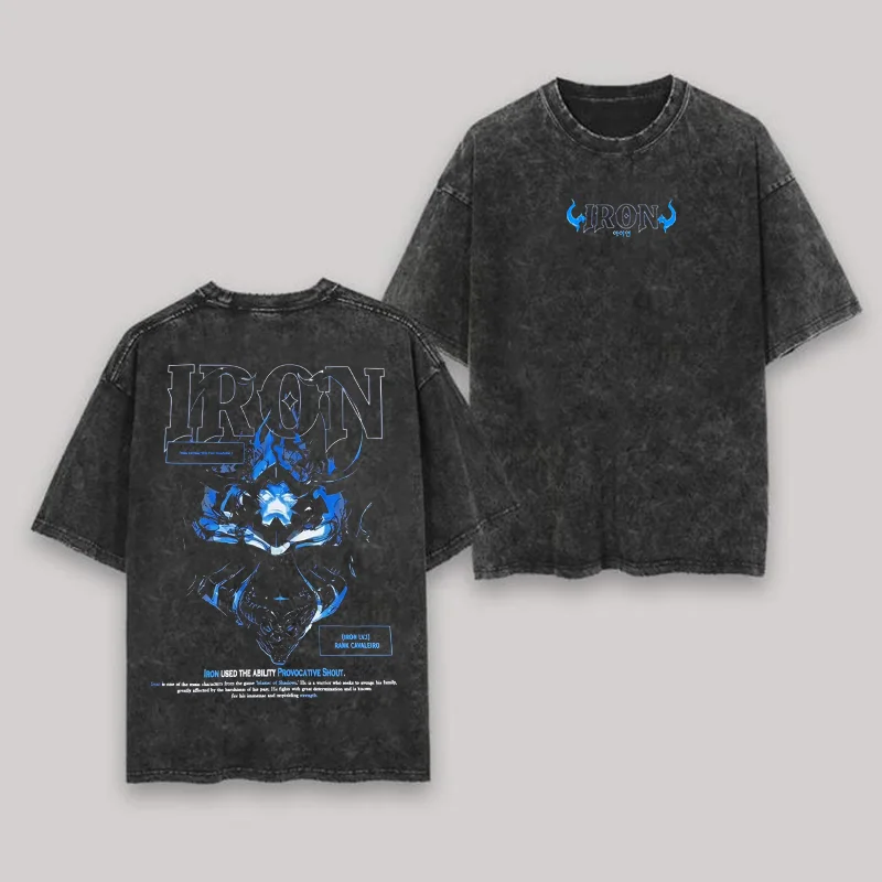 Iron Solo Leveling Printed Unisex Washed T-Shirt