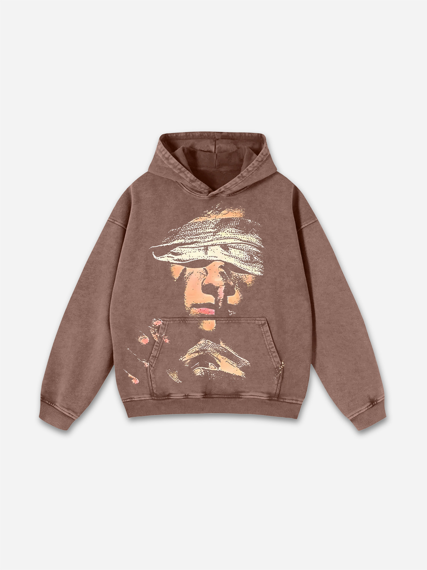 Sopula Keep Quiet Printed Washed Hoodie - SOPULA