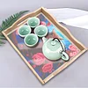 DIY Diamond Painting Wooden Tray Food Tray with Handle Living Room Decoration Donut Wooden Tray Kit