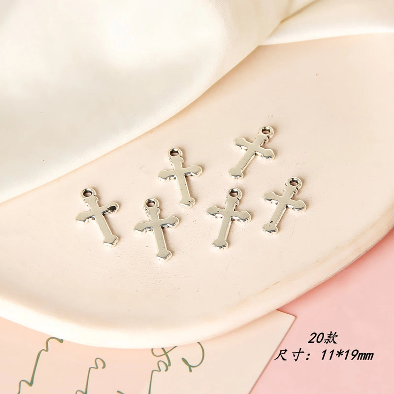 10 PCS/Package 8 * 20mm Alloy Cross Polished Pendant Jewelry Accessories