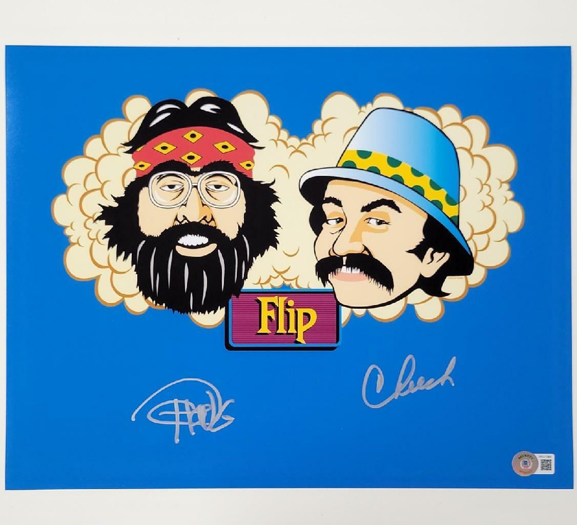 Cheech Marin and Tommy Chong signed Flip 11x14 Photo Poster painting Autograph ~ BAS Witness