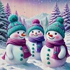 Snowman - 11CT Stamped Cross Stitch - 40*40cm