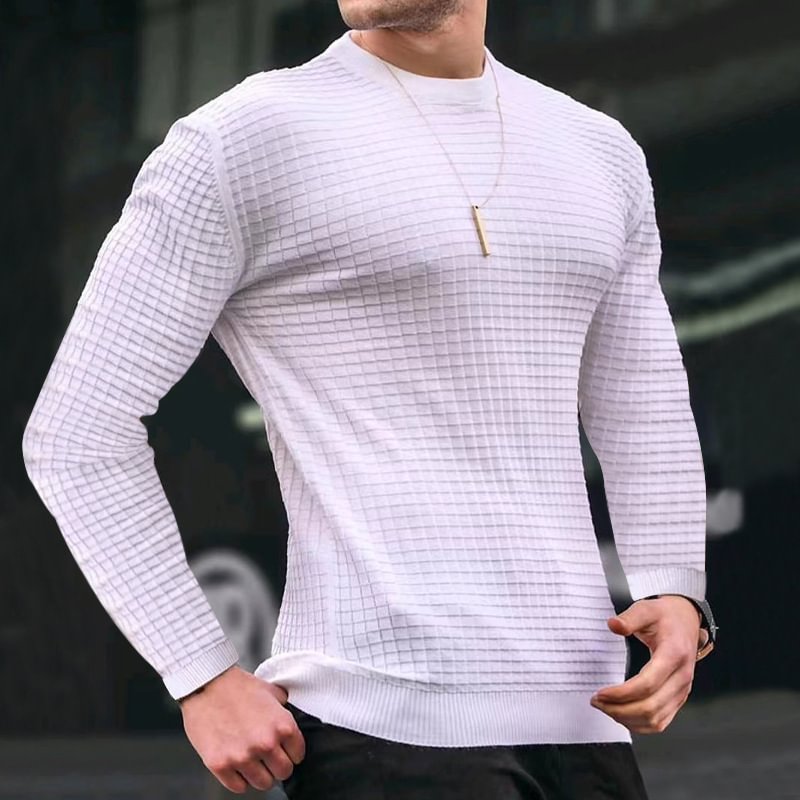 Men's Casual Sports Long Sleeve Knit Sweater