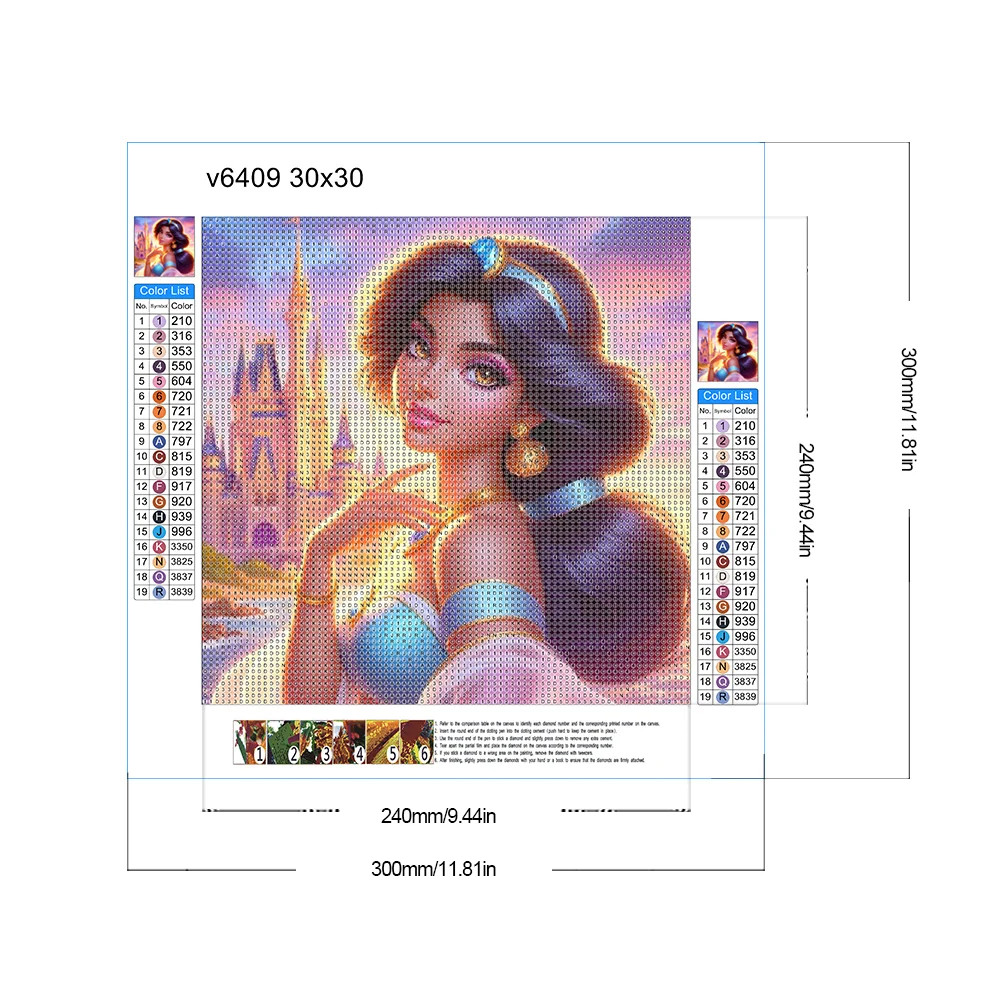 Diamond Painting - Full Round Drill - Mermaid Jasmine(Canvas|30*30cm)