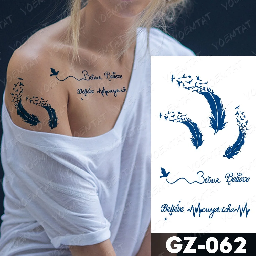 Juice Lasting Waterproof Temporary Tattoo Stickers Starry Sky Moon Flower Rose Flash Tattoos Woman Arm Ink Body Art Fake Tatto