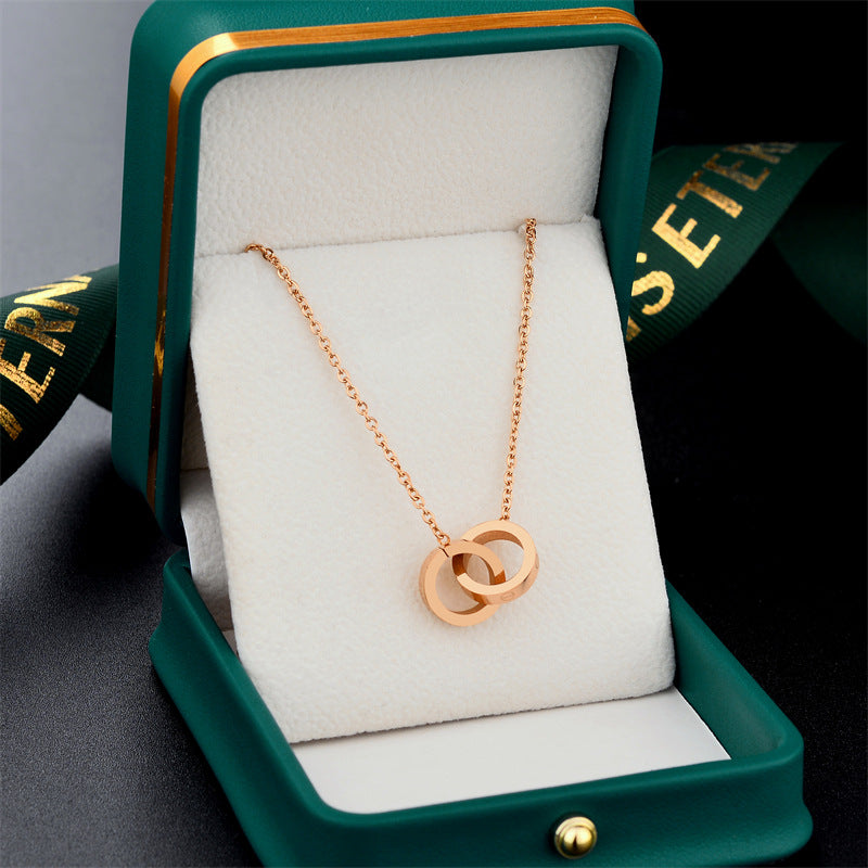 Cartoon Geometric Titanium Steel 18K Gold Plated Necklaces