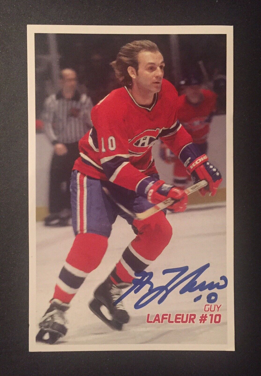 Guy Lafleur Signed 5x7 Photo Poster paintingcard Montreal Canadiens HOF