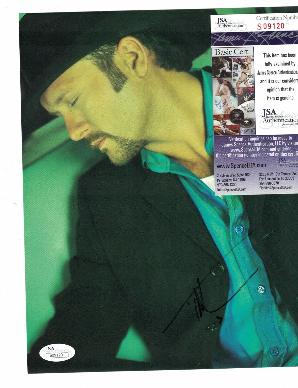 Tim McGraw Country Music Star Signed 8x10 Photo Poster painting JSA Certified