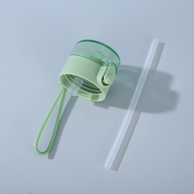 Straw Mini Pocket Cup 304 Stainless Steel Children’s Thermos Cup Cute Portable Straight Body Bounce Cover Water Cup