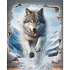 Wolf-11CT Stamped Cross Stitch 40*50cm/15.75*19.69in
