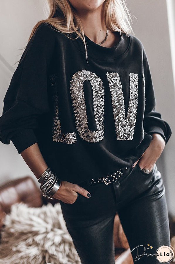 Lots of Love for You Sequin Loose Pullover Top