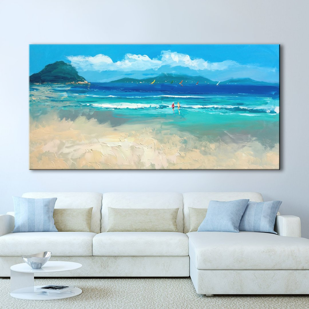 Tropical Beach Painting Canvas Wall Art
