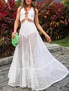 Hollow Backless White Color Maxi Dress