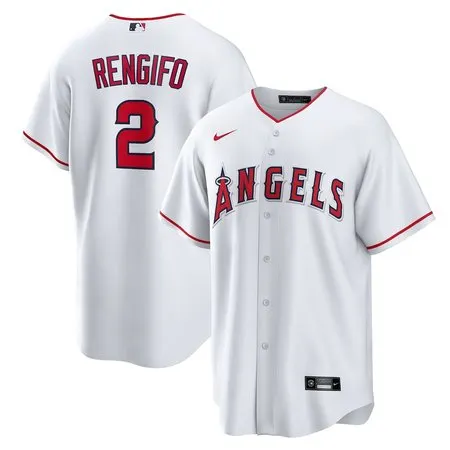 Men's Los Angeles Angels #2 Luis Rengifo  White Home Replica Jersey