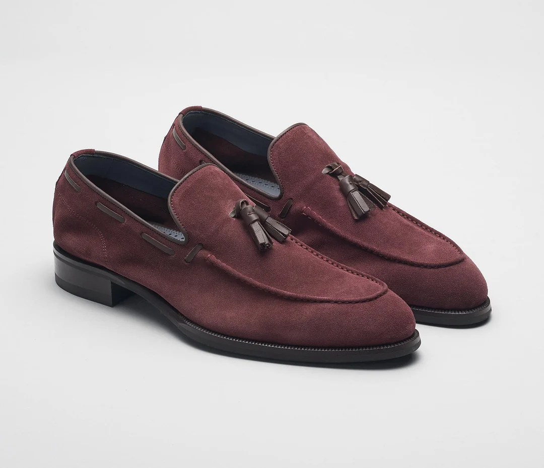 The Napoli Oxblood Men's Suede Loafers