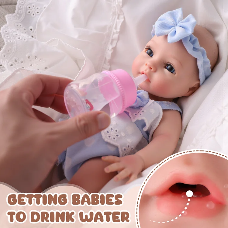 [Drink and Wet System]Babeside Terry 12"/16" Realistic Silicone Sleeping Baby Little Infant Girl Emotional Healing Gift