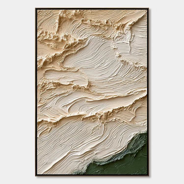 TERRA FIRMA: Textured Wabi Sabi Abstract Oil Painting Wall Art（Canvas painting）