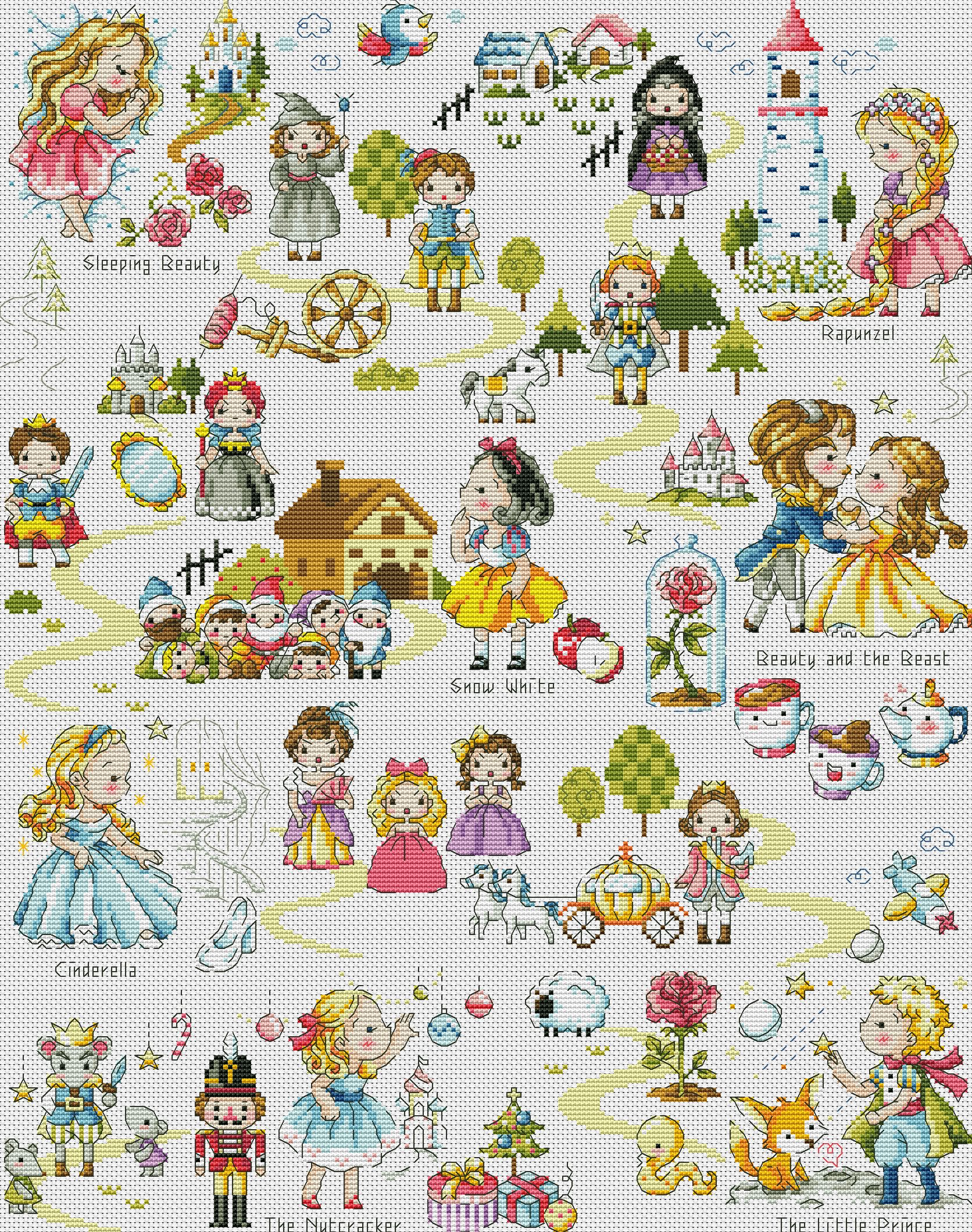 [ZZ3550-SO-G131 fairy tale map]  Painting Fairy Cross Stitch