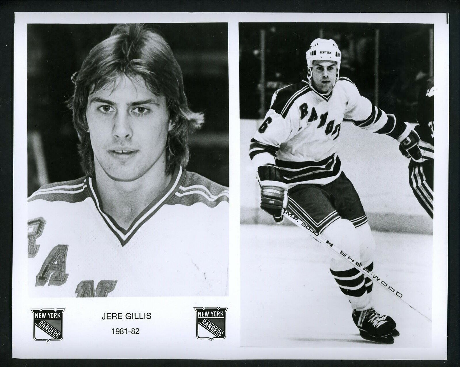 Jere Gillis New York Rangers team issued 1981 Press Photo Poster painting