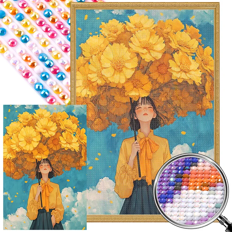 Umbrella Girl - AB Full Round Drill Diamond Painting - 40*60CM(Picture)