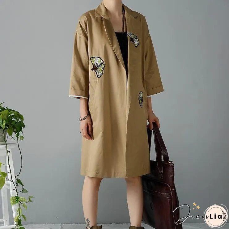 Khaki plus size woman coats oversize trench cardigans